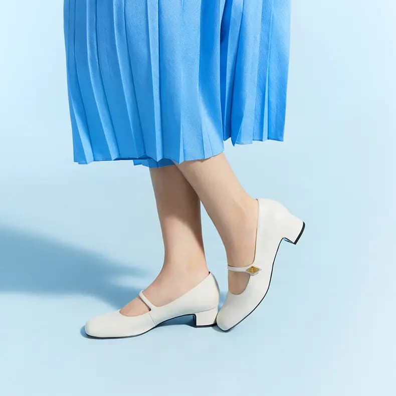 CHARLES&KEITH Block Heel Mary Jane Shoes Women's 4