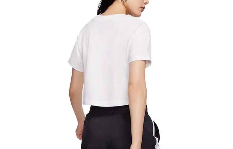 Nike Logo Printli T-Shirt Qadın Ağ 2