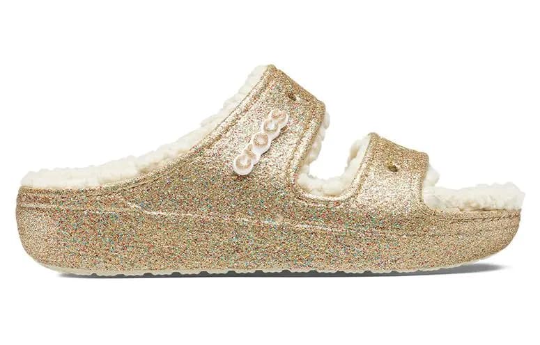 Crocs Classic Cozzzy Glitter Səndəl Qadın Multi Gold 2