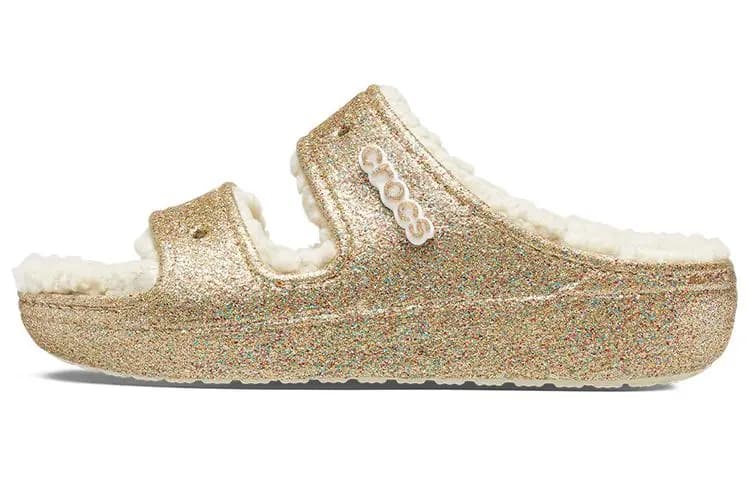 Crocs Classic Cozzzy Glitter Səndəl Qadın Multi Gold