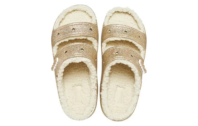 Crocs Classic Cozzzy Glitter Səndəl Qadın Multi Gold 4
