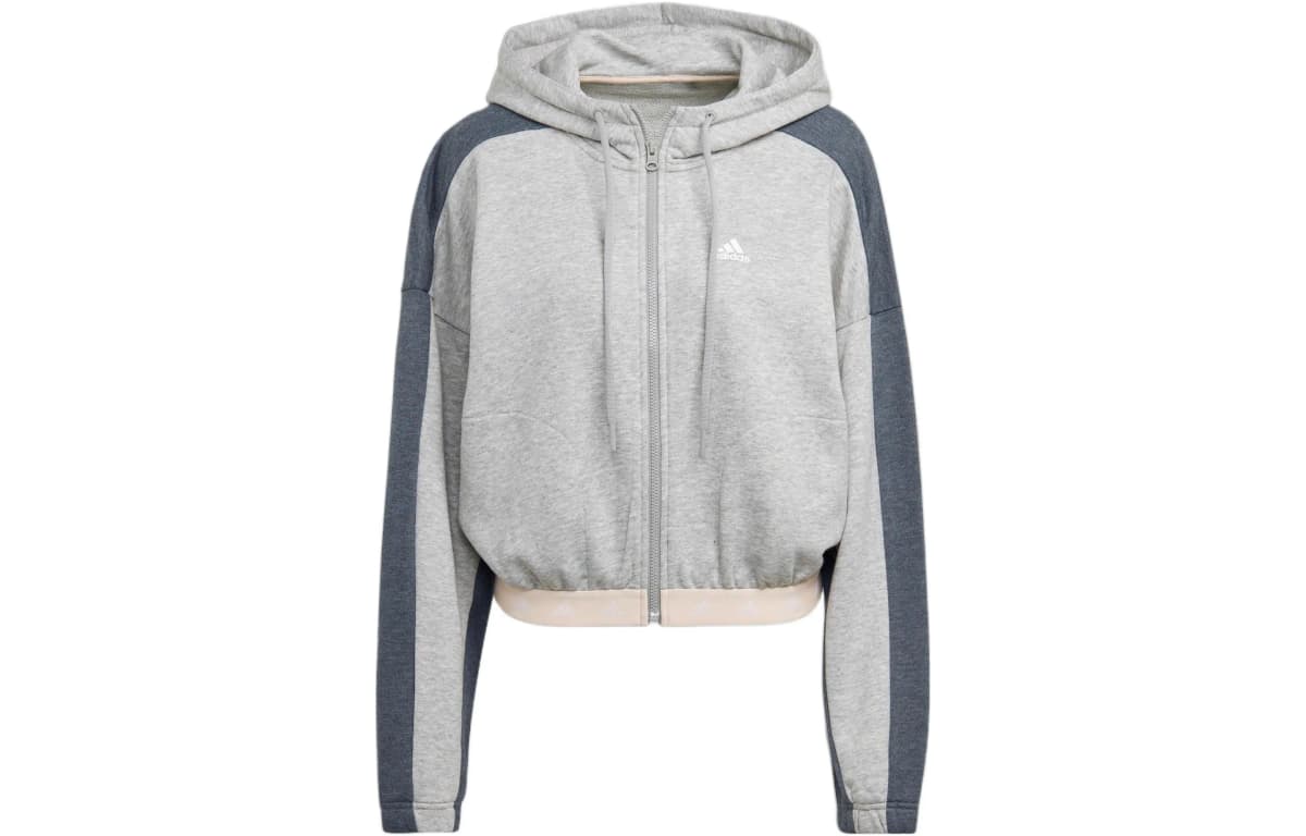 Adidas Cropped Coats Women's Medium Heather Gray 4