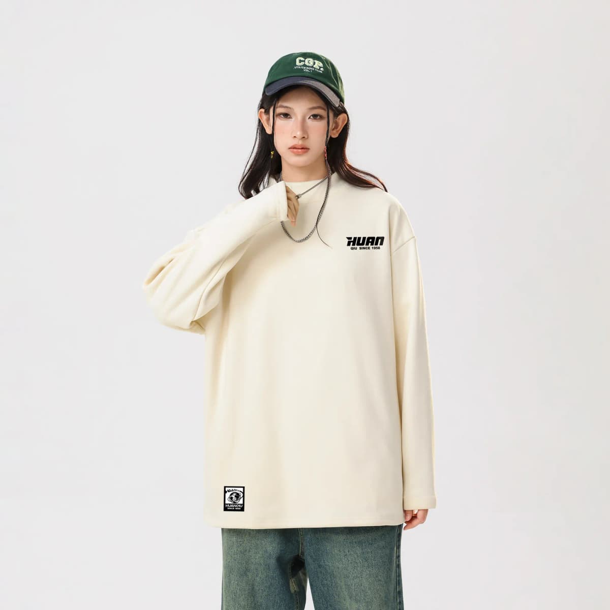 HUANQIU American Uzunqol Köynək Unisex 16