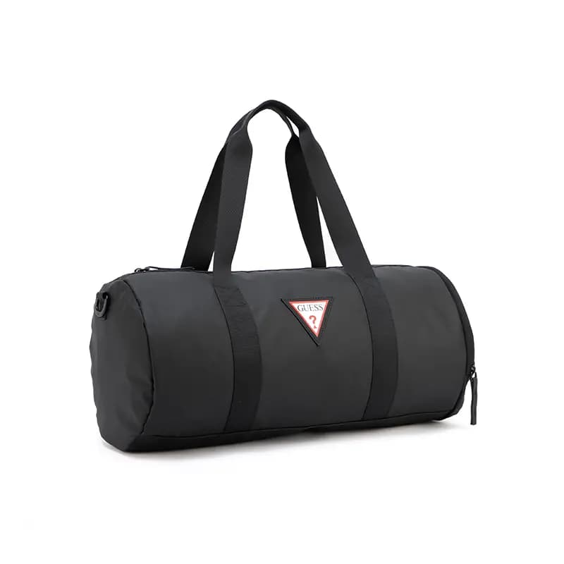 GUESS 22L Fashion Sports Bag Water-Resistant Bucket Gym Bag Separate Shoe Compartment Large Capacity Crossbody Bag Polyester Travel Tote Unisex Black 3