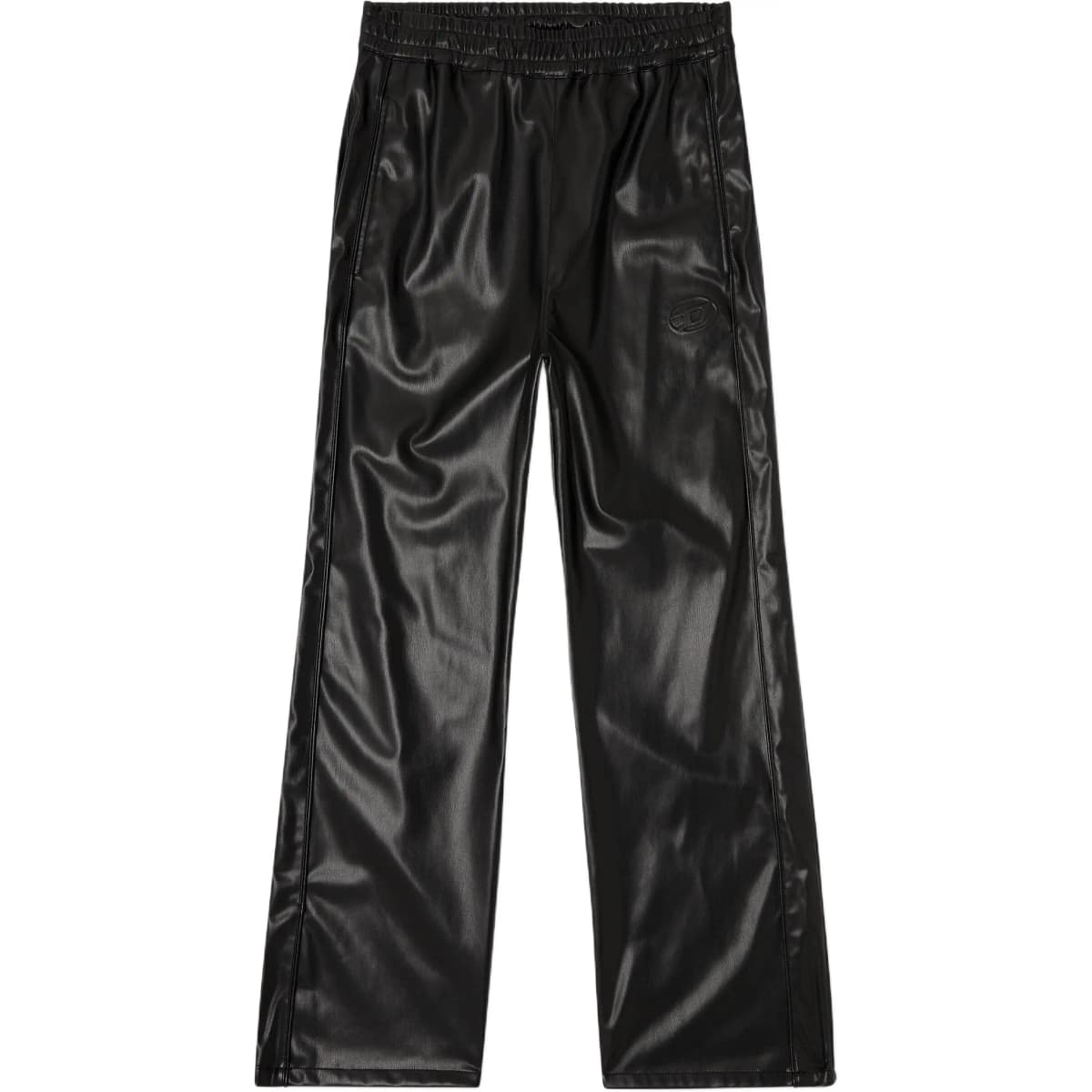 DIESEL SS26 Solid Color Classic Elastic Waist Versatile Straight Leg Casual Comfortable Simple Leather Pants Men's