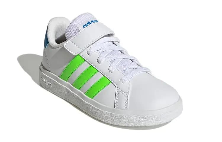 Adidas Neo GRAND COURT 2.0 EL K Uşaq Skeyt Ayaqqabısı Ağ/Yaşıl 3