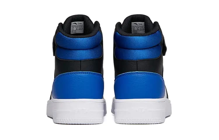 Anta Fashion Versatile Lightweight Cushioning High-Top Skate Shoes Kids' White Black Blue Youth 4