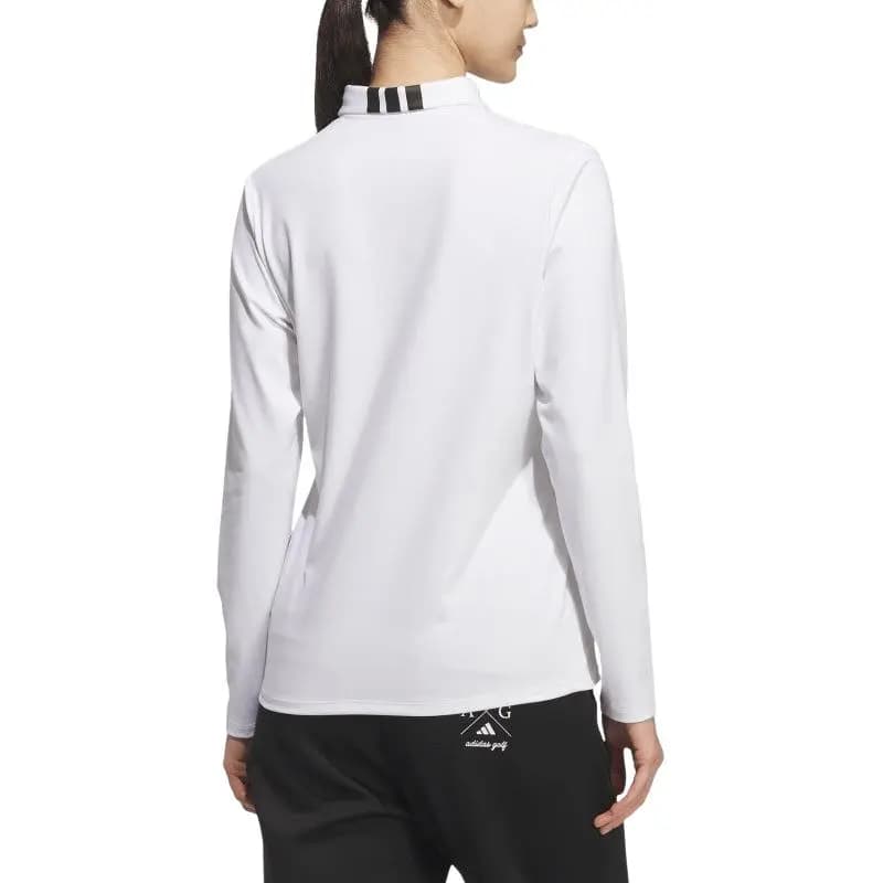adidas Logo Button Long Sleeve Polo Shirt Japan Version Women's 3