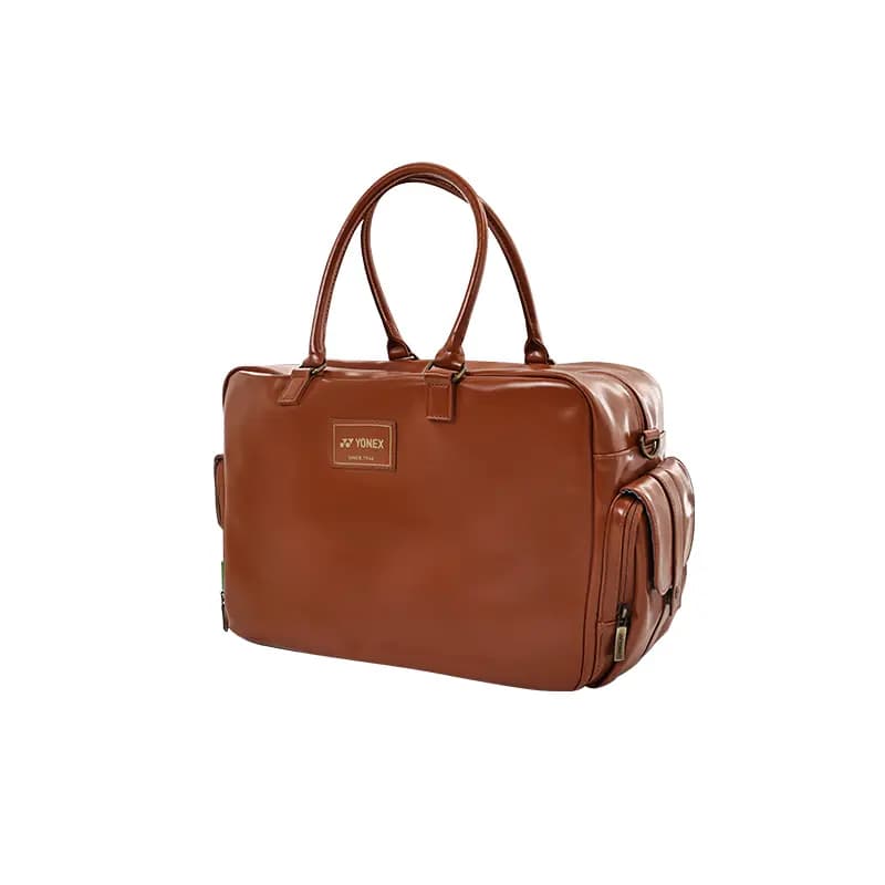 YONEX Unisex Large Capacity Durable Tote Travel Bag Synthetic Leather Brown 3