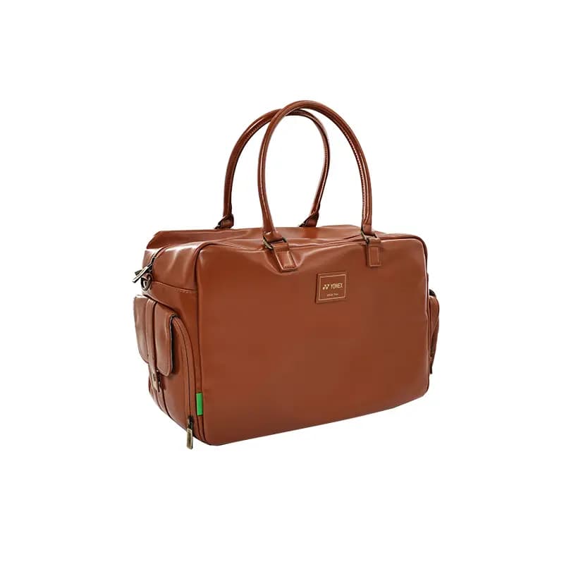 YONEX Unisex Large Capacity Durable Tote Travel Bag Synthetic Leather Brown 4
