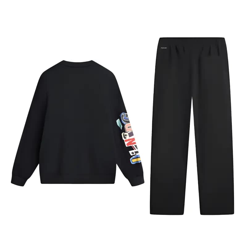 LiNing Unisex İdman Geyimi Dəsti Qara 2