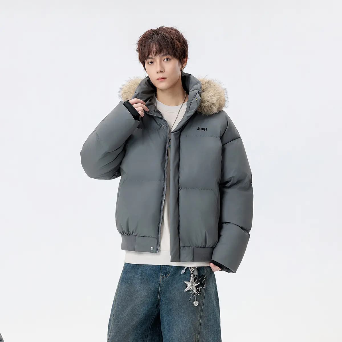 Jeep American High Street Puffer Dəri Pencək Unisex 11