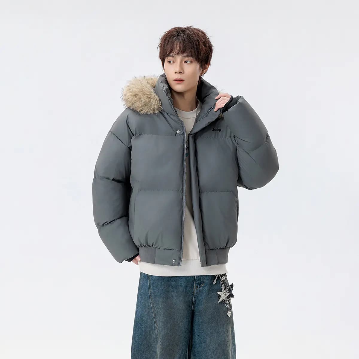 Jeep American High Street Puffer Dəri Pencək Unisex 10