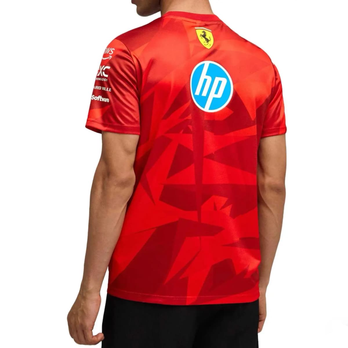 PUMA Scuderia Ferrari HP 20th Anniversary Red Retro Print Round Neck Pullover Racing T-Shirt Men's 4