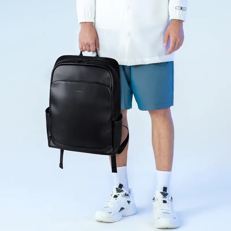 GOLF Synthetic Leather Backpack Large Size Men's Black/Dark Gray 6