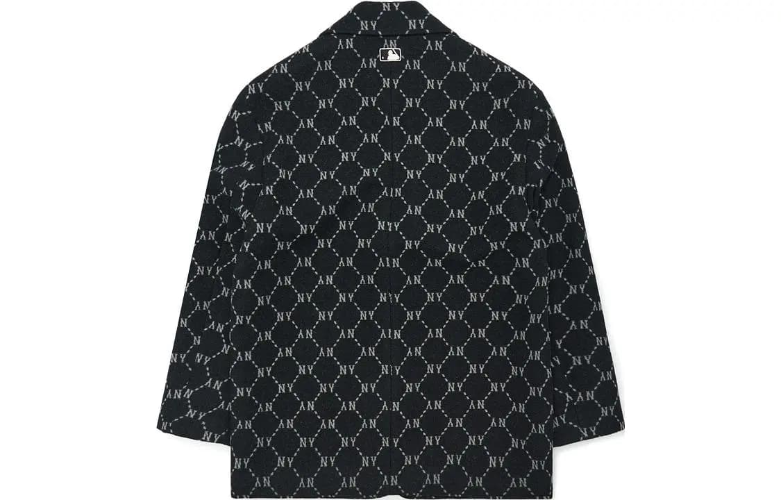 MLB New York Yankees Unisex FW22 Logo Full Print Single-Breasted Blazer Black 2