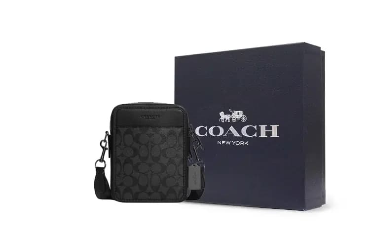 COACH Sullivan Dəri Çiyin Çantası Kişi Qara 4