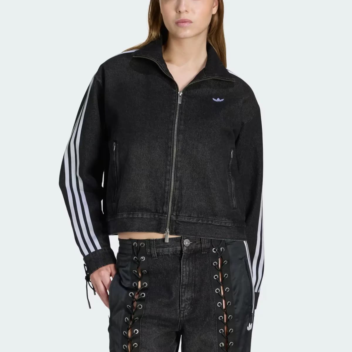 adidas Originals FB DENIM LACING Qadın Cins Pencəyi 3