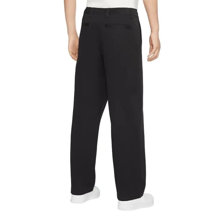 Nike Life Solid Color Logo Print Relaxed Straight Leg Casual Pants Men's Black 6