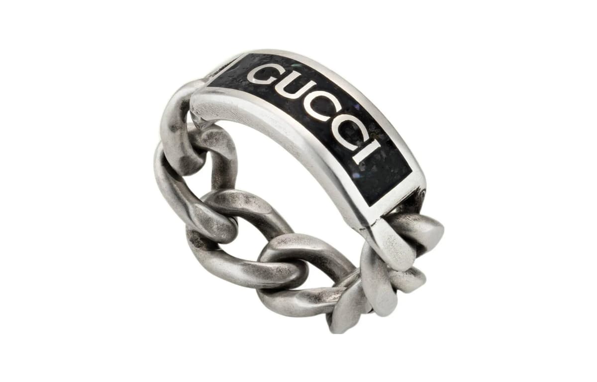 GUCCI Enamel Gucci Logo Ring Women's 2