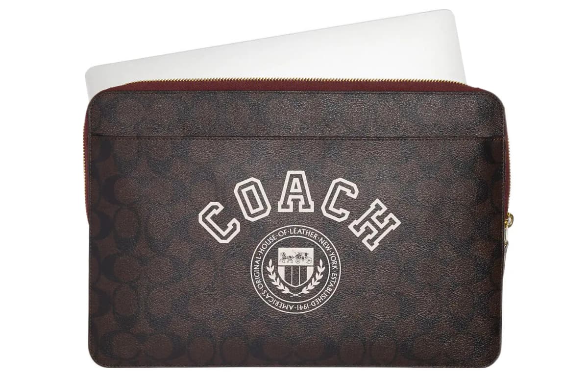 COACH Laptop Çantası Qadın Qəhvəyi/Ağ 3