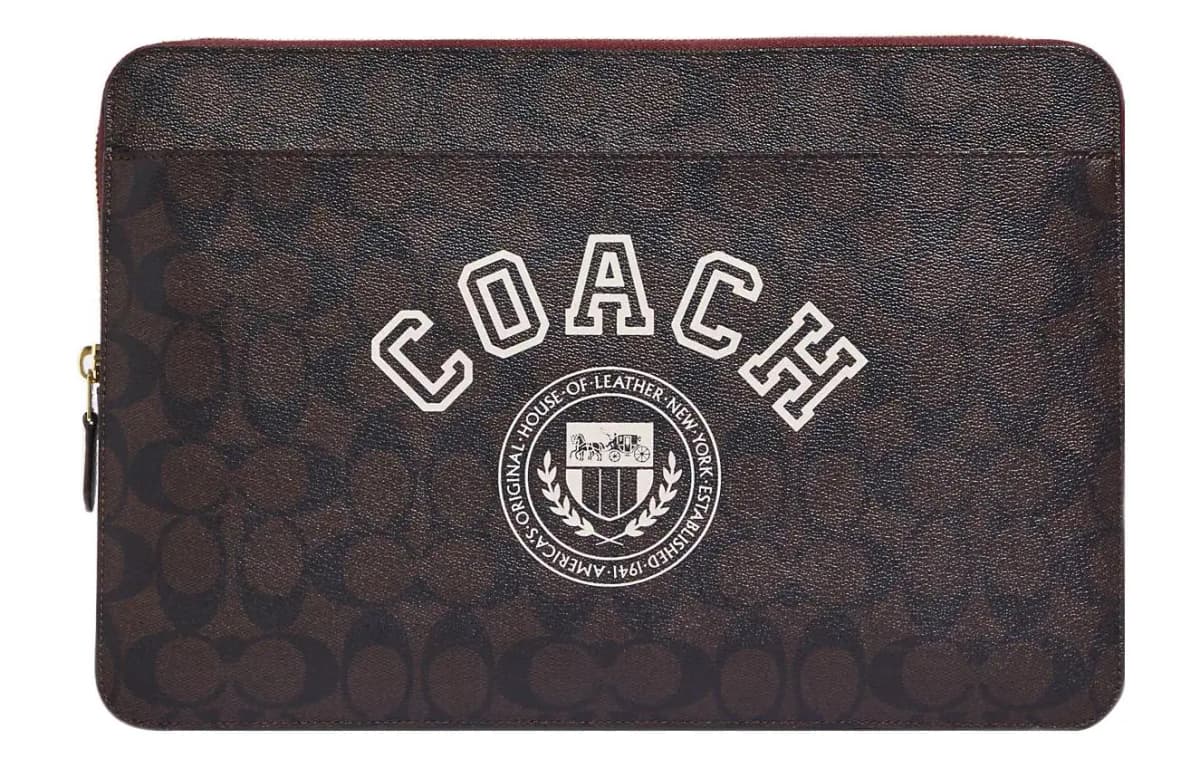 COACH Laptop Çantası Qadın Qəhvəyi/Ağ