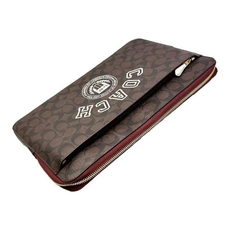 COACH Laptop Çantası Qadın Qəhvəyi/Ağ 5