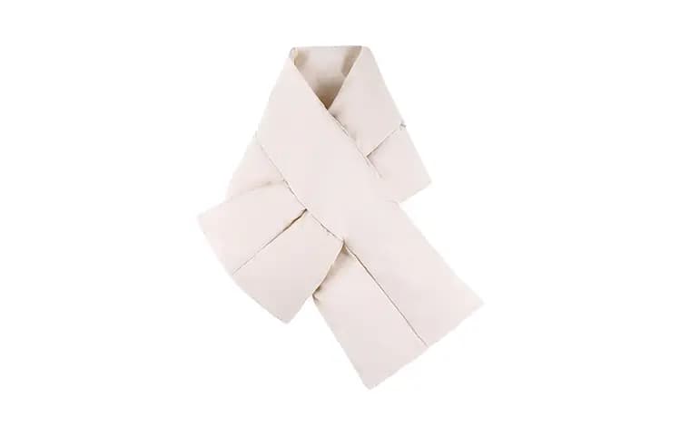 AAJF Solid Color White Duck Down Collar Warm Cross Style Neck Warmer Women's 7