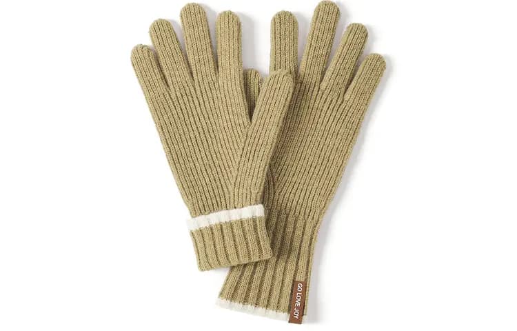 AAJF Winter Wool Knitted Gloves Women's Thick Windproof Warm Flip-Finger Touchscreen Gloves 2