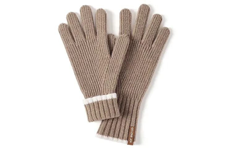 AAJF Winter Wool Knitted Gloves Women's Thick Windproof Warm Flip-Finger Touchscreen Gloves 3