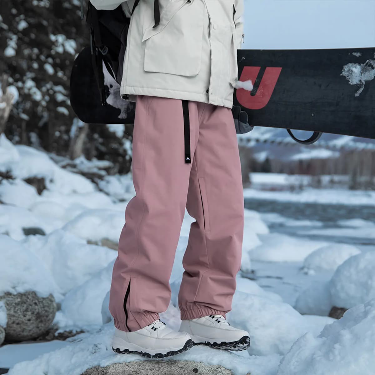 Disney New National Standard 90% Down Outdoor 3-Proof Strawberry Bear Logo Print Ski Pants Unisex 12