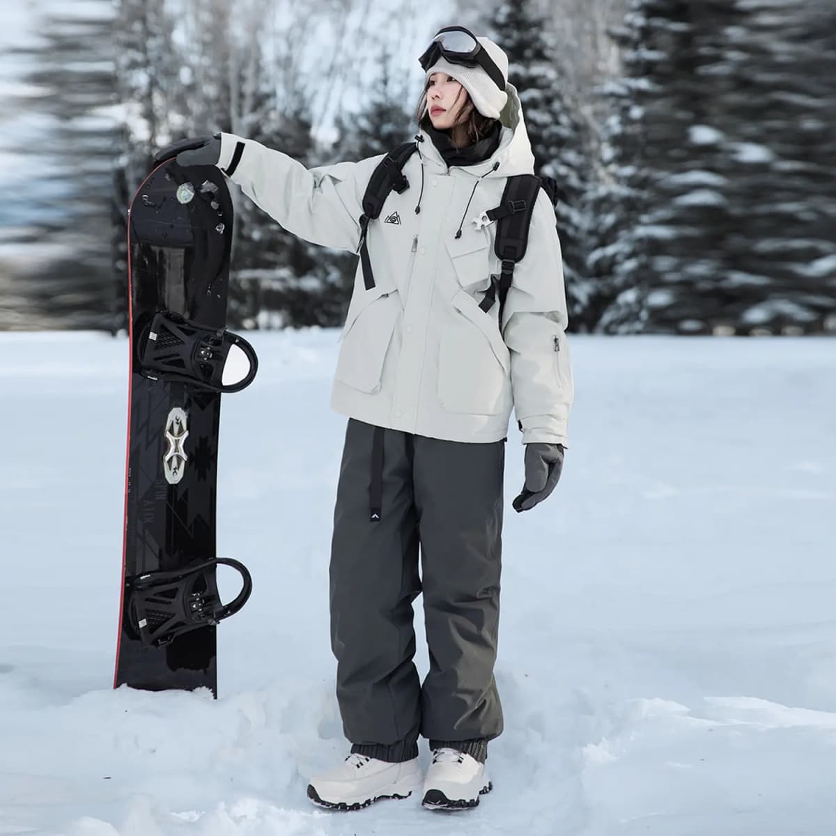 Disney New National Standard 90% Down Outdoor 3-Proof Strawberry Bear Logo Print Ski Pants Unisex 19