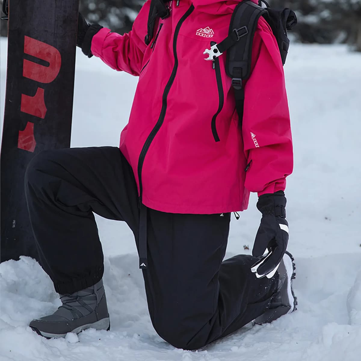 Disney New National Standard 90% Down Outdoor 3-Proof Strawberry Bear Logo Print Ski Pants Unisex 28