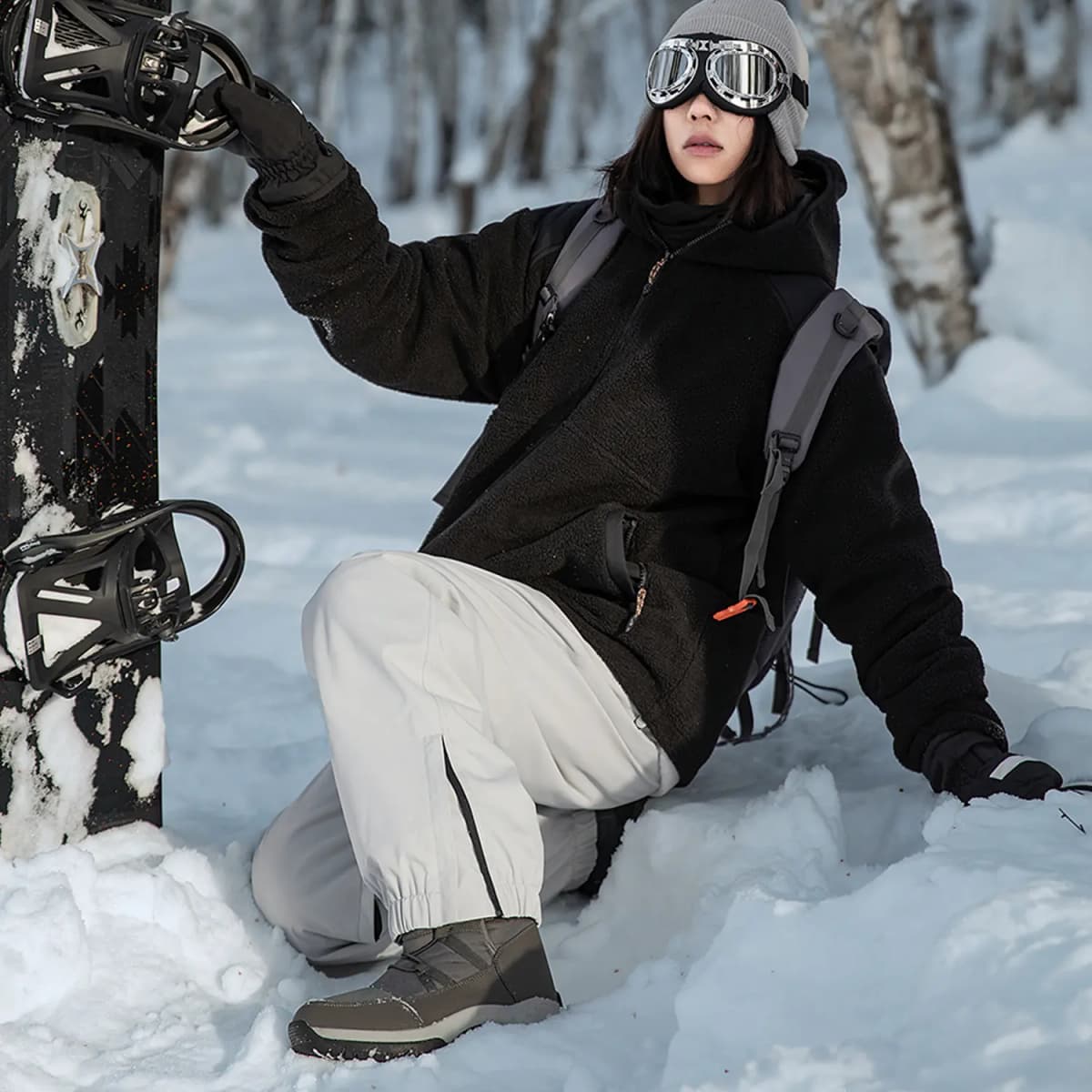 Disney New National Standard 90% Down Outdoor 3-Proof Strawberry Bear Logo Print Ski Pants Unisex 6