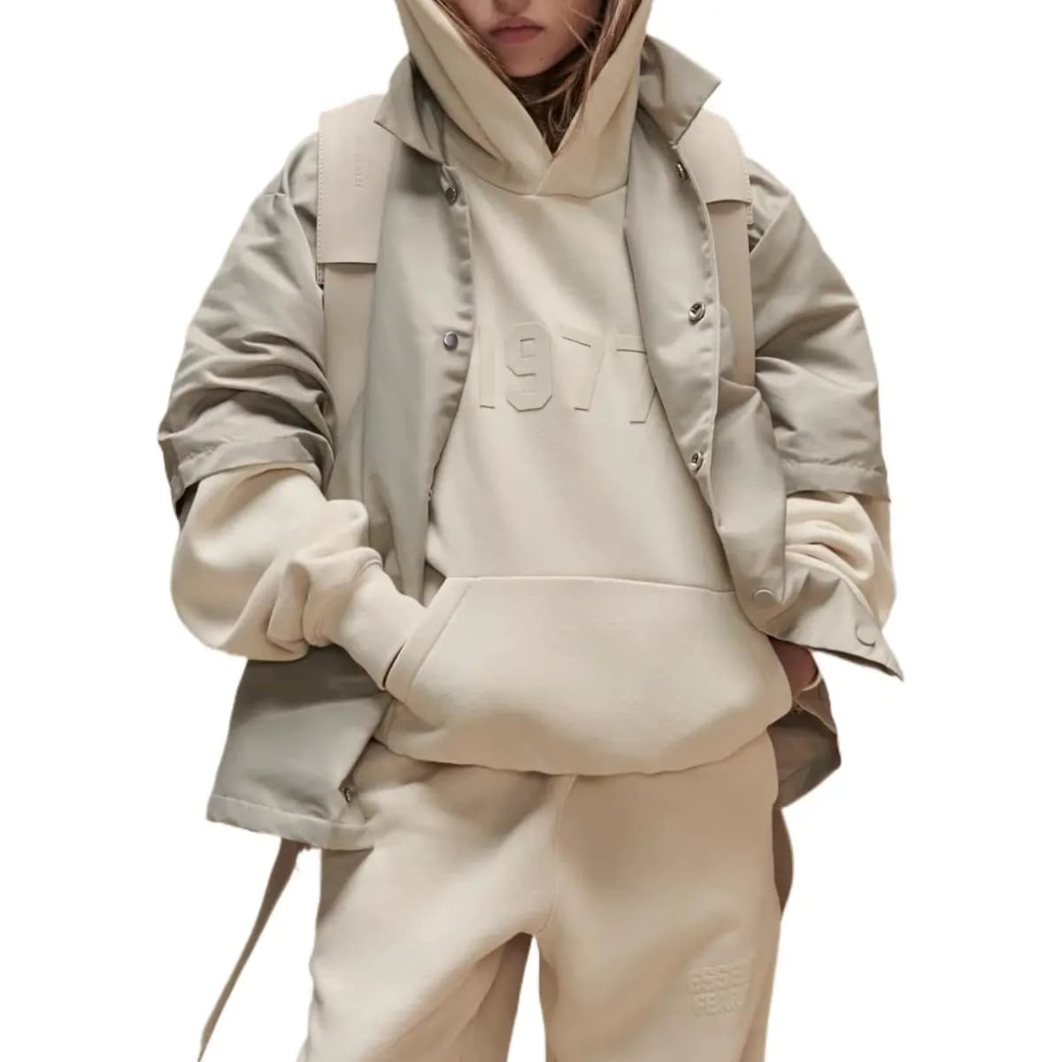 Fear of God Essentials FW22 Uşaq Kapüşonlu Pencəyi Ağ 3
