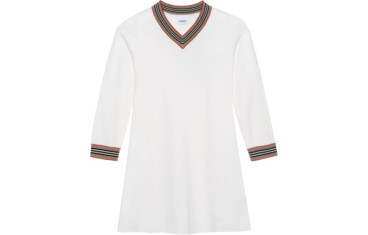 Burberry Kids FW22 V-Yaxa Don Qız Uşaq Ağ