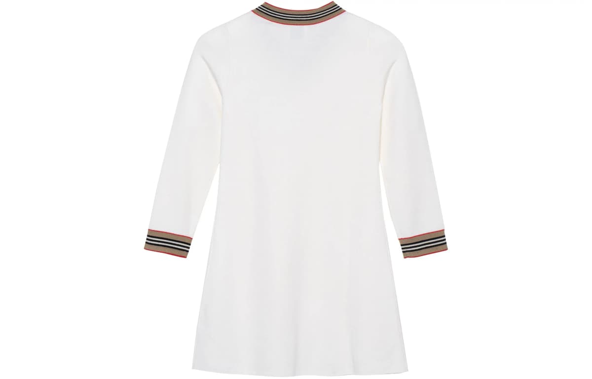 Burberry Kids FW22 V-Yaxa Don Qız Uşaq Ağ 2
