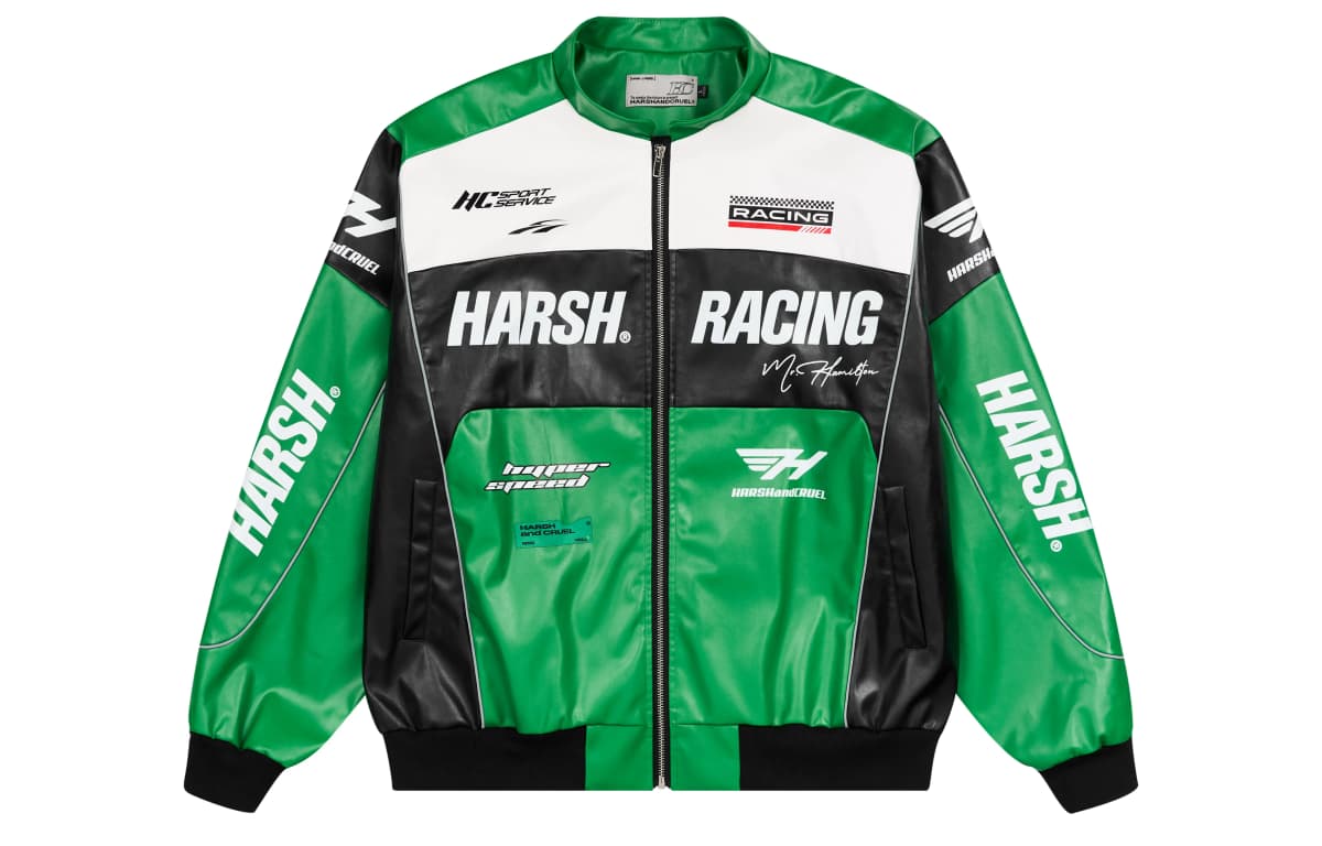 HARSH AND CRUEL HC Racing Dəri Pencək Unisex