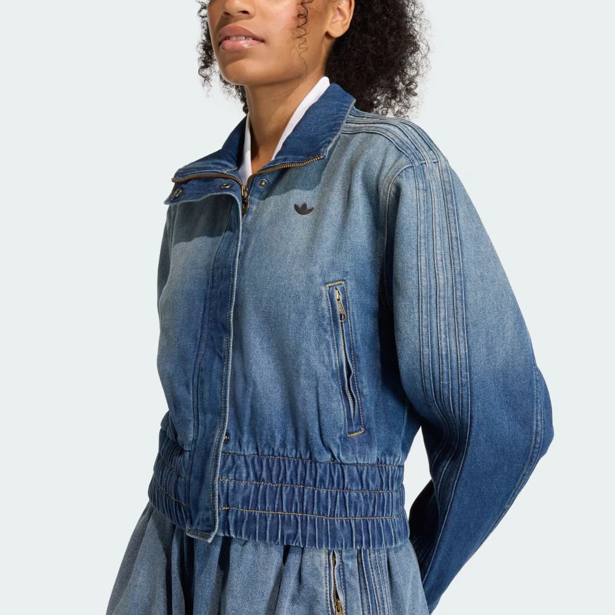 adidas originals TRACKTOP Denim Qadın Pencəyi 5