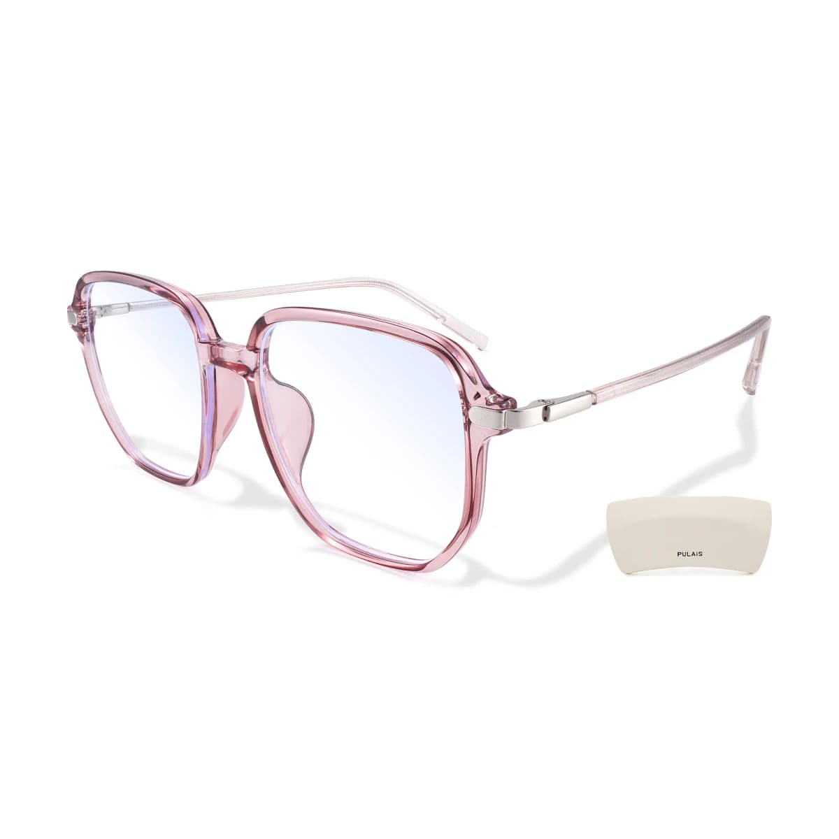 PULAIS Fashion Blue Light UV Protection Large Frame Retro Transparent Glasses Frame TR/Memory Plastic Square Functional Glasses Unisex 17