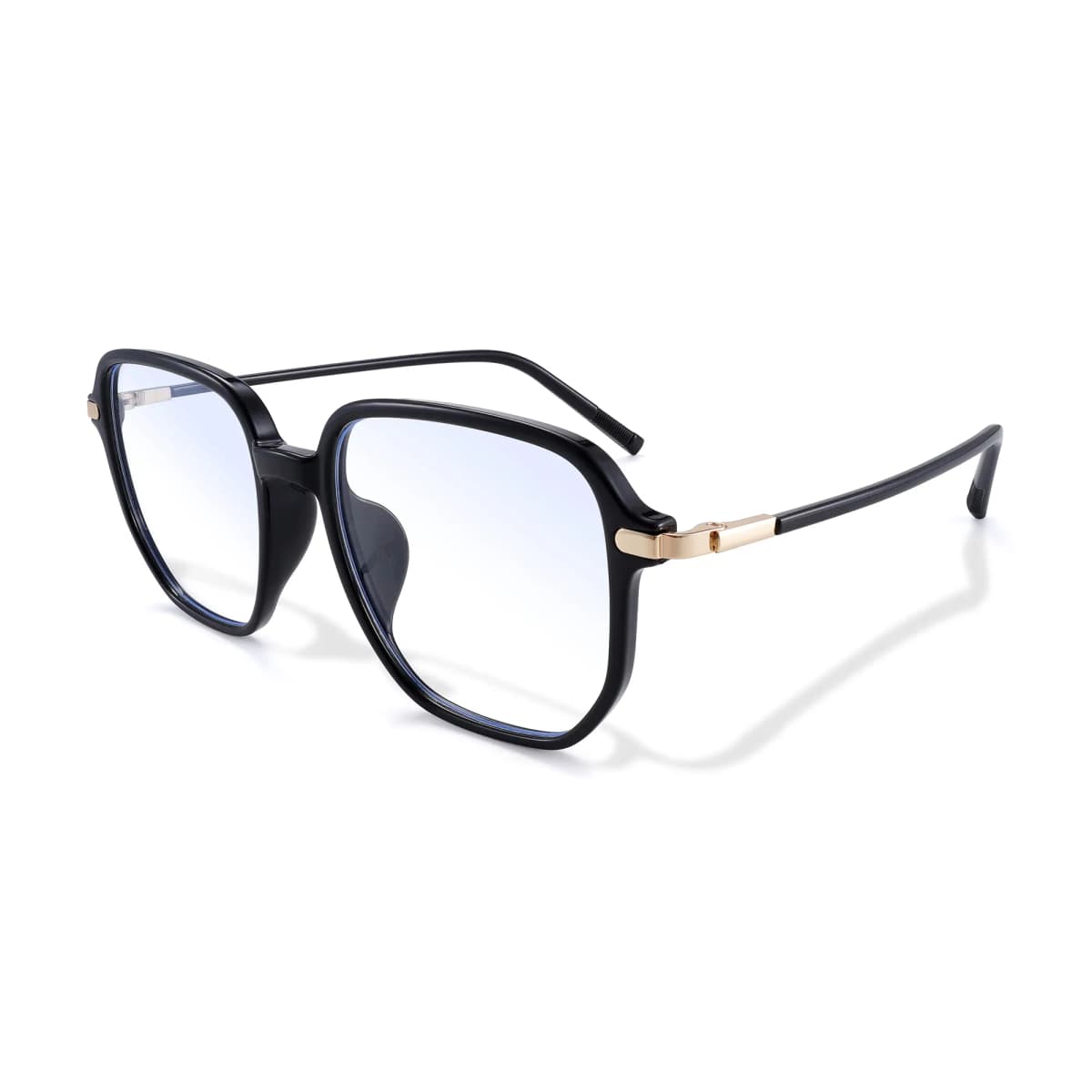 PULAIS Fashion Blue Light UV Protection Large Frame Retro Transparent Glasses Frame TR/Memory Plastic Square Functional Glasses Unisex 26