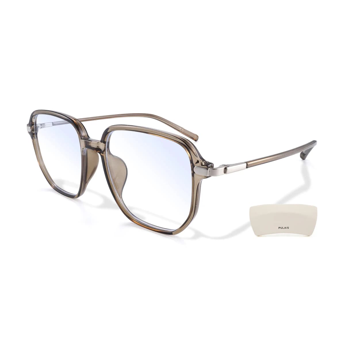 PULAIS Fashion Blue Light UV Protection Large Frame Retro Transparent Glasses Frame TR/Memory Plastic Square Functional Glasses Unisex 30