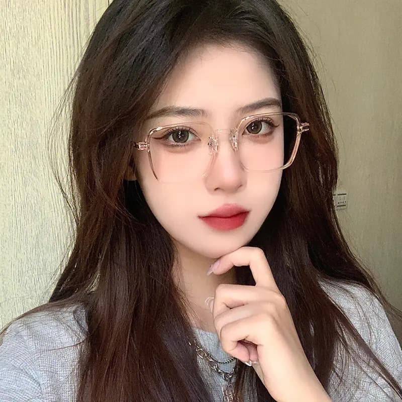 PULAIS Fashion Blue Light UV Protection Large Frame Retro Transparent Glasses Frame TR/Memory Plastic Square Functional Glasses Unisex 22