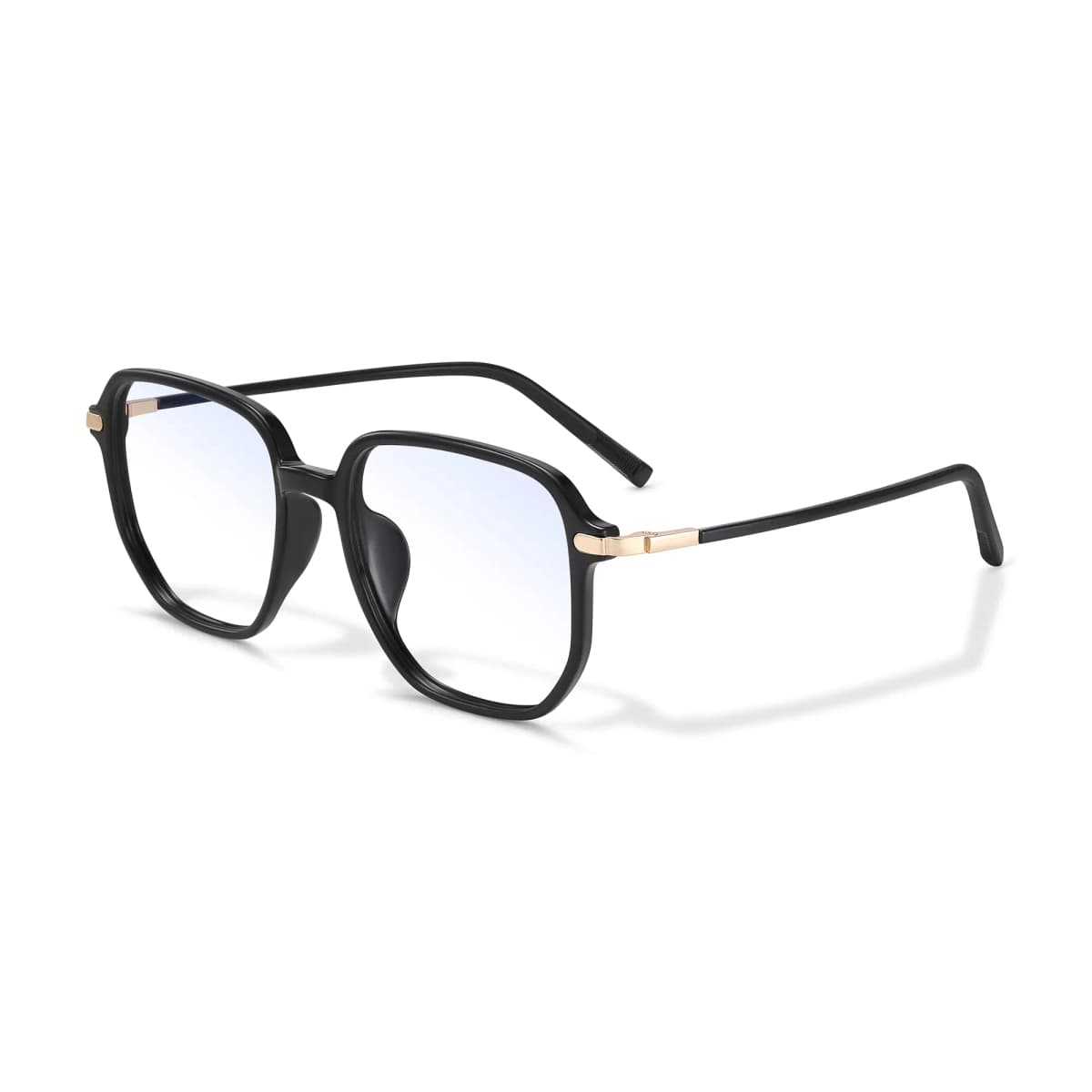 PULAIS Fashion Blue Light UV Protection Large Frame Retro Transparent Glasses Frame TR/Memory Plastic Square Functional Glasses Unisex 27