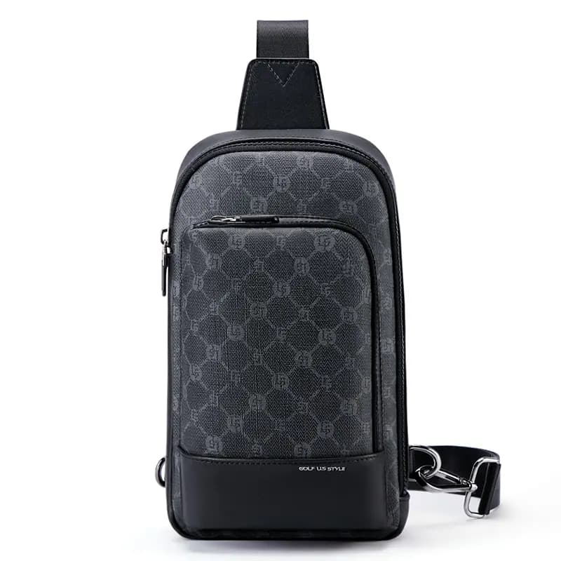 GOLF PVC Crossbody Bag, Dad's Shoulder Bag, Fanny Pack, Sling Bag Medium Men's Black 2