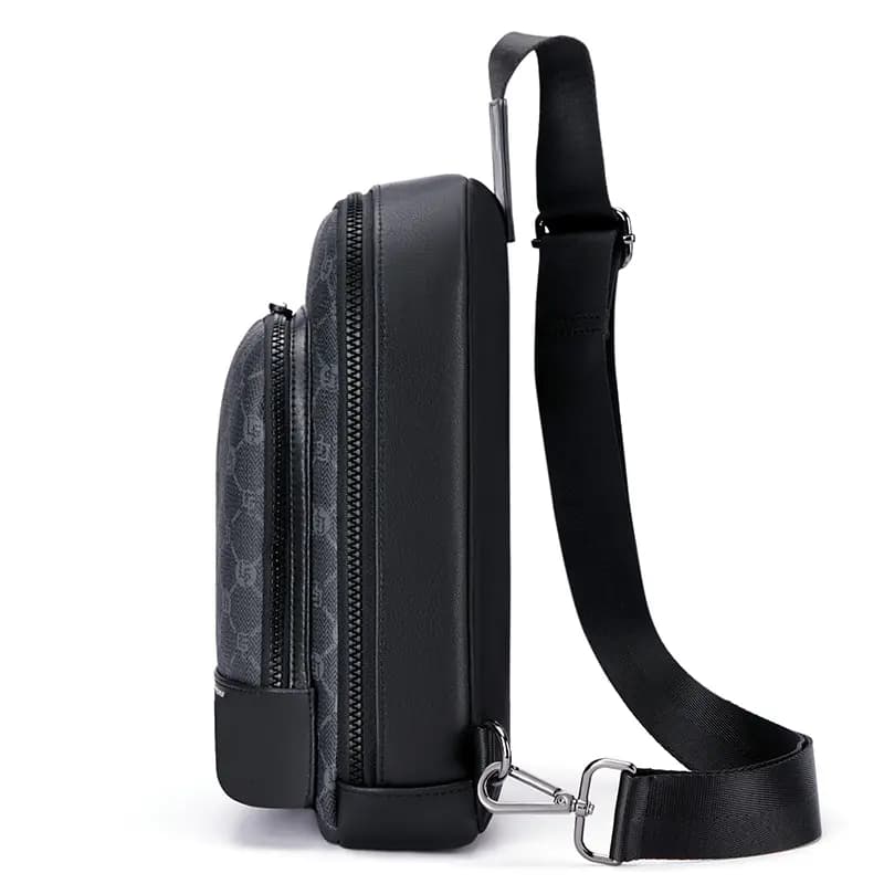 GOLF PVC Crossbody Bag, Dad's Shoulder Bag, Fanny Pack, Sling Bag Medium Men's Black 3