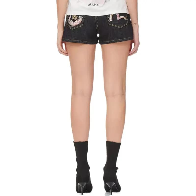 EVISU Qadın Denim Şortu Mavi 4