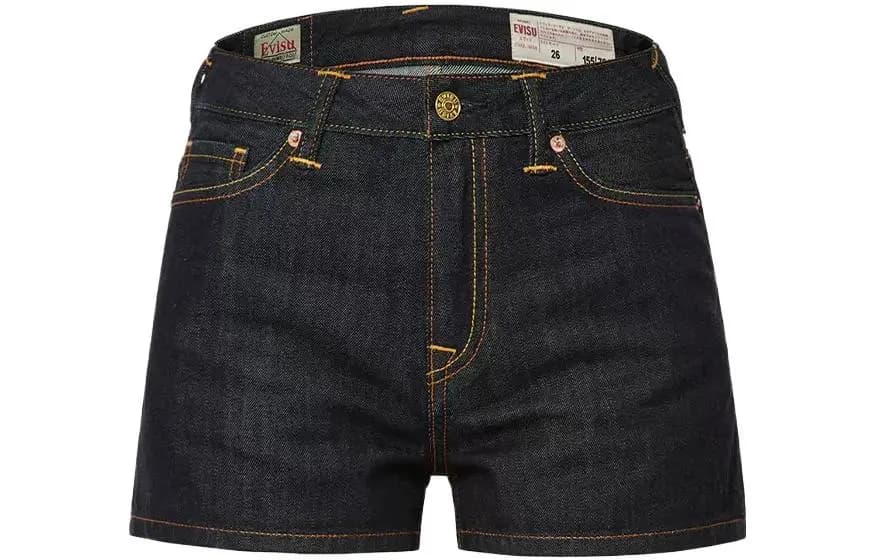 EVISU Qadın Denim Şortu Mavi