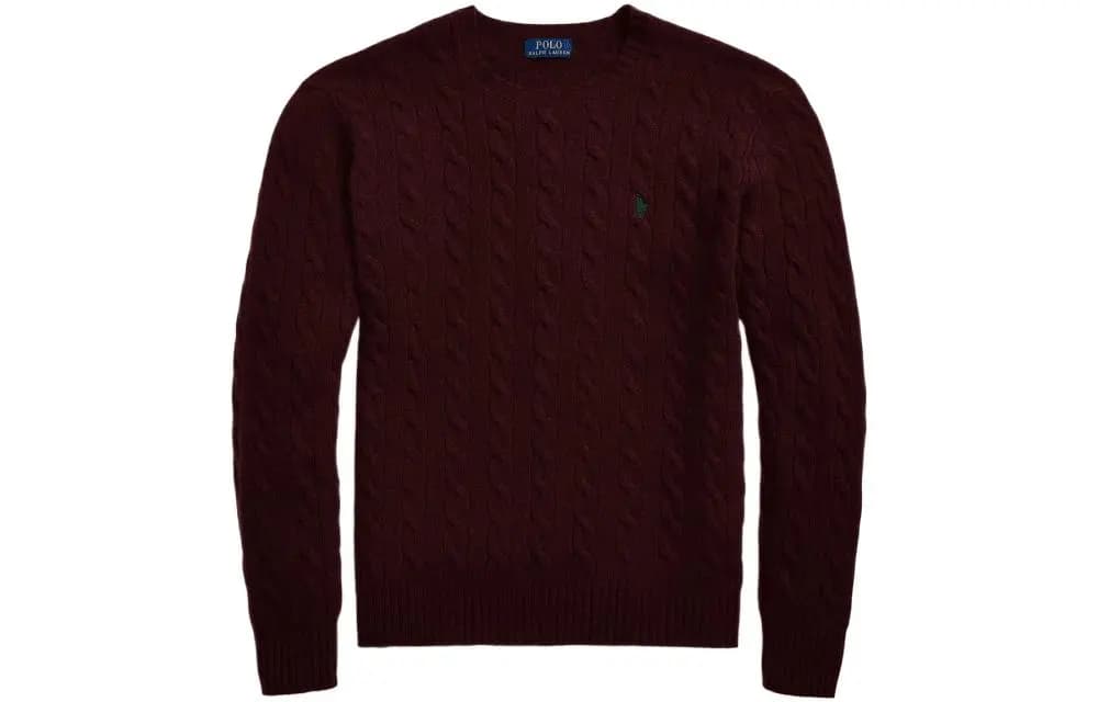 Polo Ralph Lauren Kaşmir Kişi Sviteri Qırmızı/Qəhvəyi
