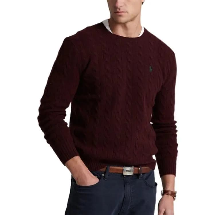 Polo Ralph Lauren Cashmere Sweaters Men Red Brown 4